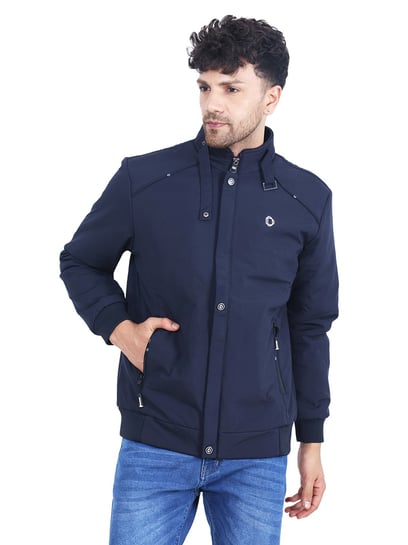 Buy Navy Blue Knit Casual Jacket for Men