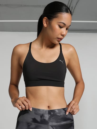 Puma Black Printed Sports Bra