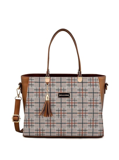 Buy Bellissa Grey Checks Medium Mini Box Shoulder Handbag Online At Best  Price @ Tata CLiQ