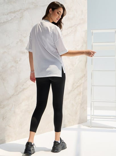 Styli Black Embossed Pattern Oversized T-Shirt Leggings Set
