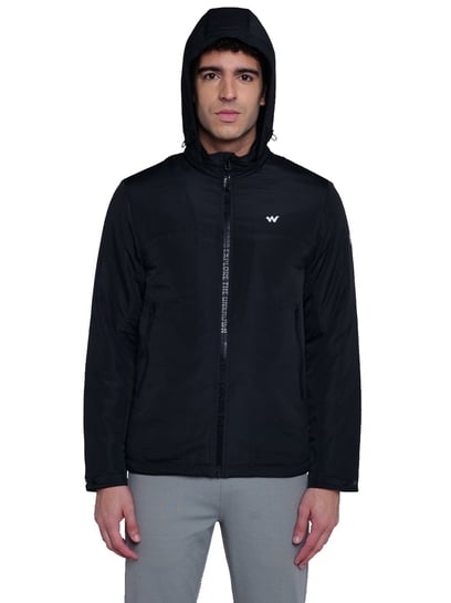 Men's Black Solid Bomber Jackets