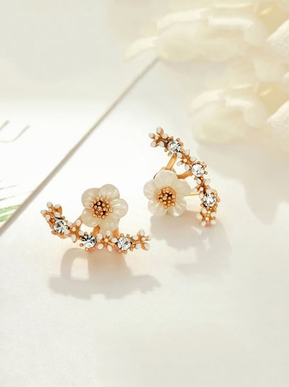 SPE Gold -Cute Flower Design Gold Earring