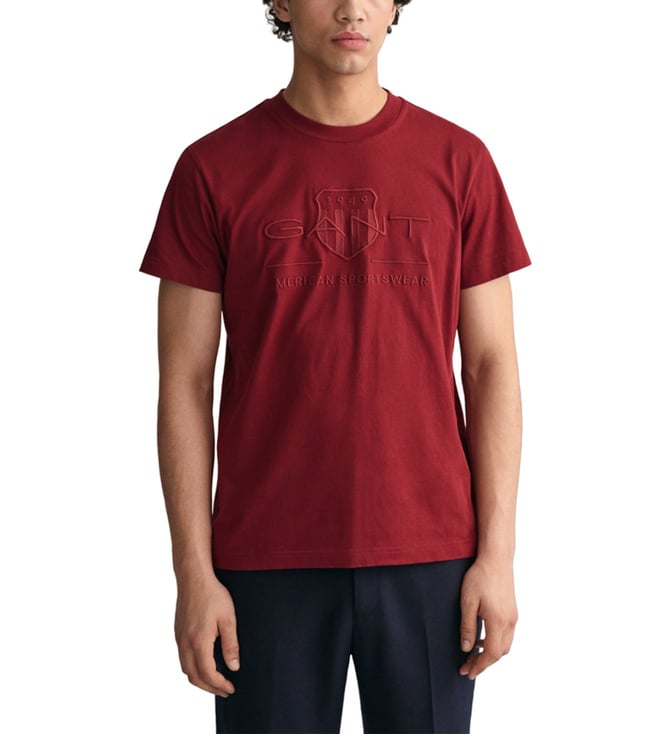 Gant Regular Fit Shield T-shirt Burgundy