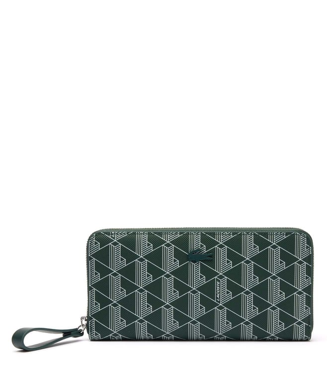 Lacoste Men's Monogram Print Small Zip Wallet