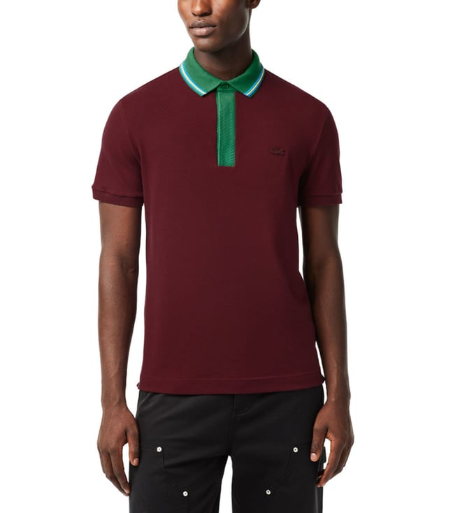 Burgundy lacoste outlet polo