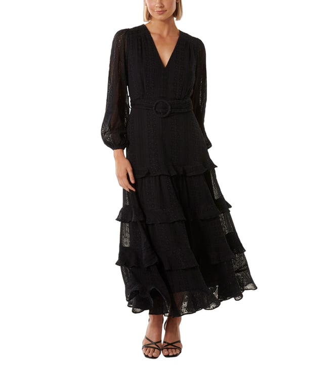 Buy Forever New Navy Floral Hudson Ruffle Embroidered Midi for Women Online  @ Tata CLiQ Luxury