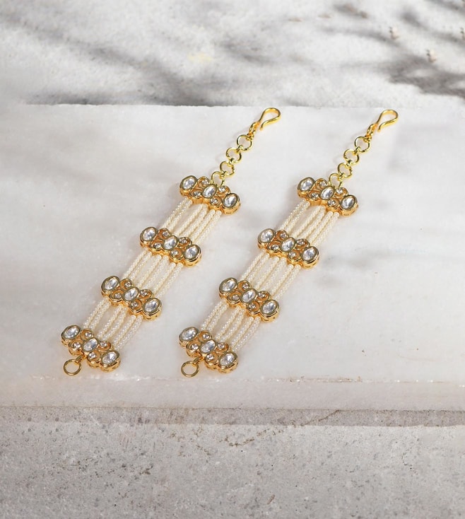 18 KT Yellow Gold Festive Diamond Detachable Drop Earrings  Mia