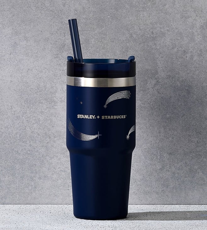 16OZ STANLEY DARK BLUE SILVER METEOR STAINLESS STEEL COLD CUP 16OZ