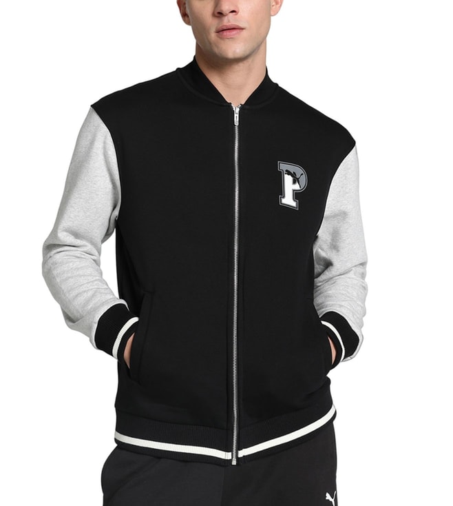 Puma Black Squad Printed Regular Fit Casual Jacket