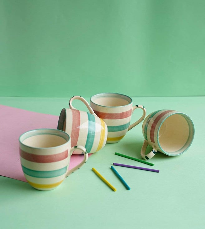 Buy Freedom Tree Joyee Multi-Colored Baga Tea Cup - Set of 4 for Home  Online @ Tata CLiQ Luxury