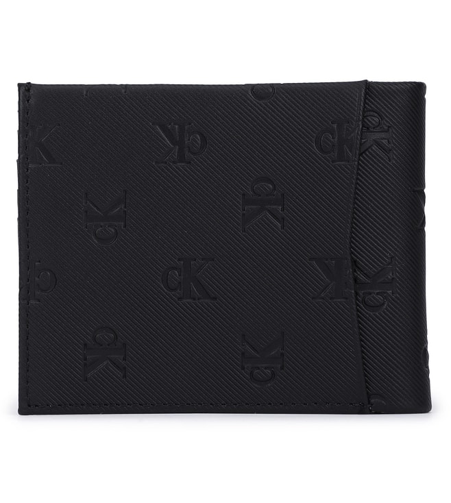 Buy CALVIN KLEIN Black Textured Soft Medium Bi-Fold Wallet for Men ...