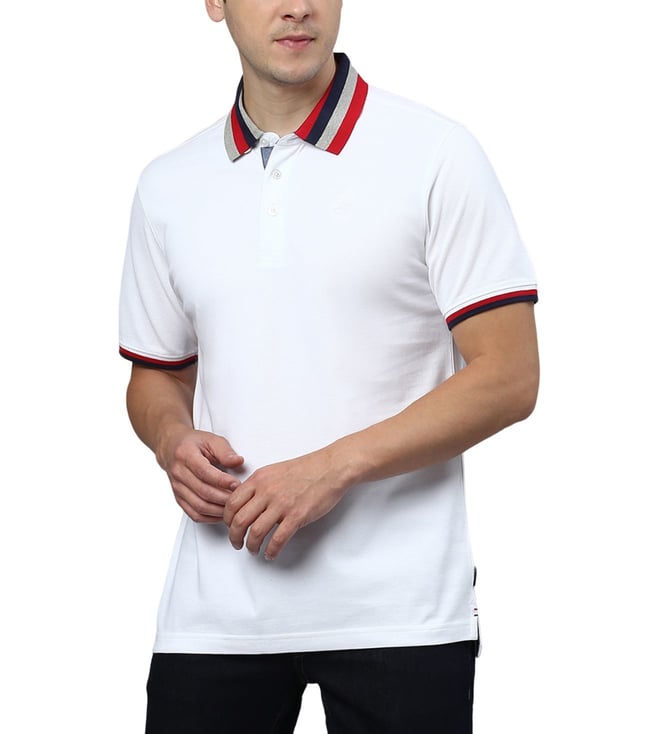 Beverly Hills Polo Club White Regular Fit Cotton Polo T-Shirt