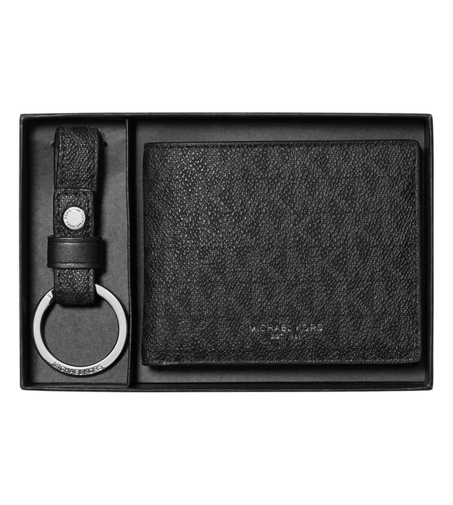 Michael Kors Men's Logo Wallet and Keychain Gift Set