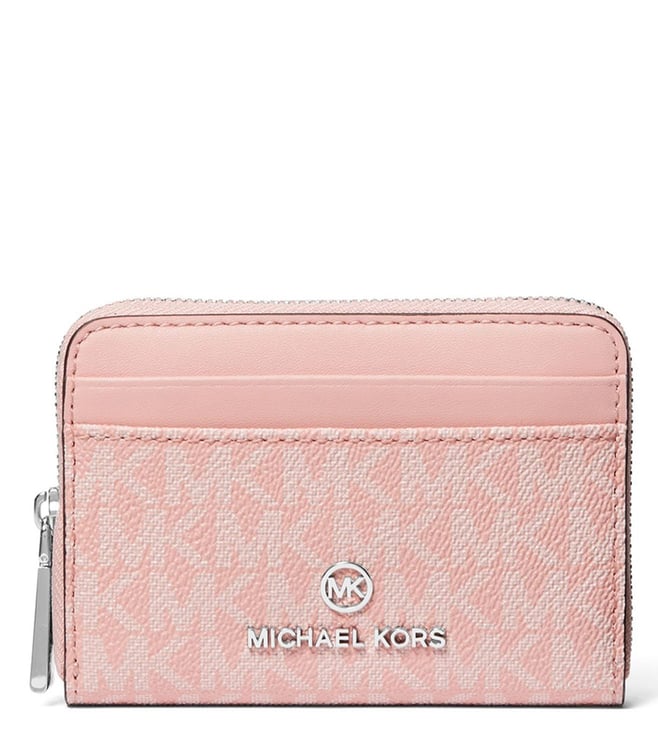 Pink and brown michael kors wallet best sale