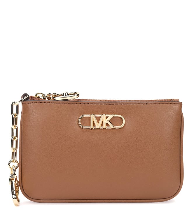 Michael Kors Brown Parker Leather Small Zip Card Case