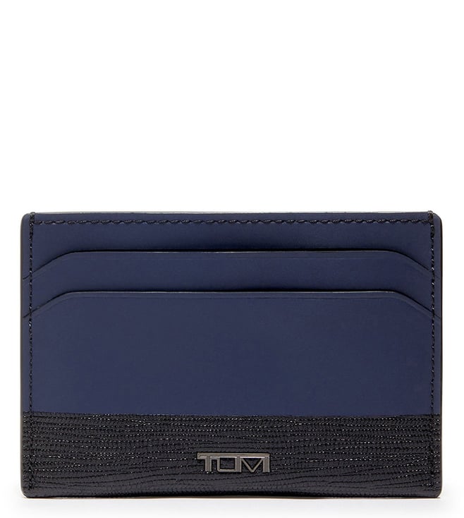 Buy Tumi Navy Nassau Leather Medium Card Case for Men Online