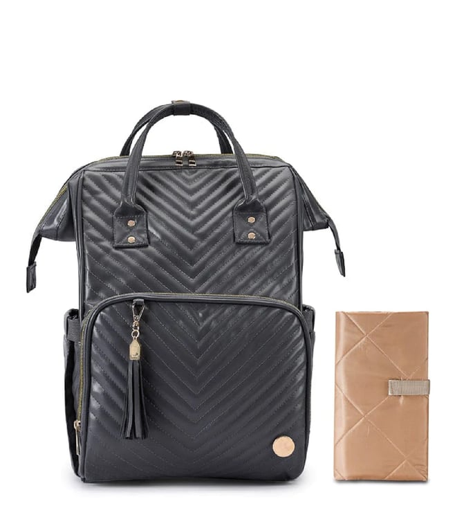 Baby Jalebi Slate Grey Day Tripper Vegan Leather Diaper Changing