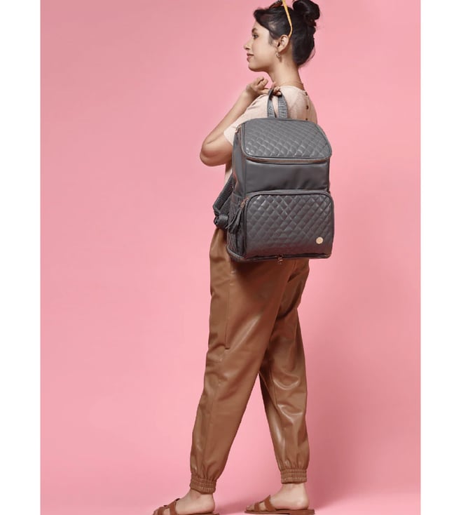 Baby Jalebi Slate Grey Super Trooper Vegan Leather Diaper Changing