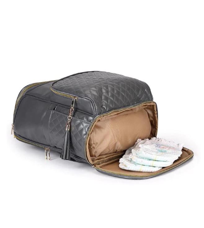 Baby Jalebi Slate Grey Super Trooper Vegan Leather Diaper Changing