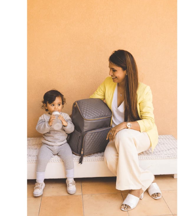 Baby Jalebi Slate Grey Super Trooper Vegan Leather Diaper Changing