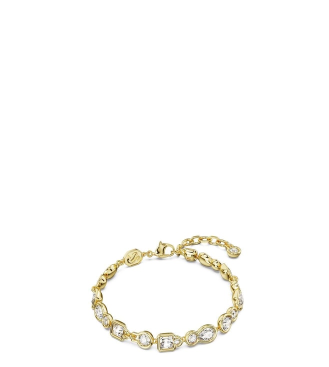 Swarovski Jewellery Swarovski Infinity Stone Set Yellow Gold Bangle -  Bracelets from Faith Jewellers UK
