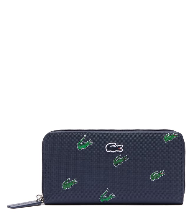 Buy Lacoste Black Metal Plate Zip Medium Wallet for Women Online @ Tata  CLiQ Luxury