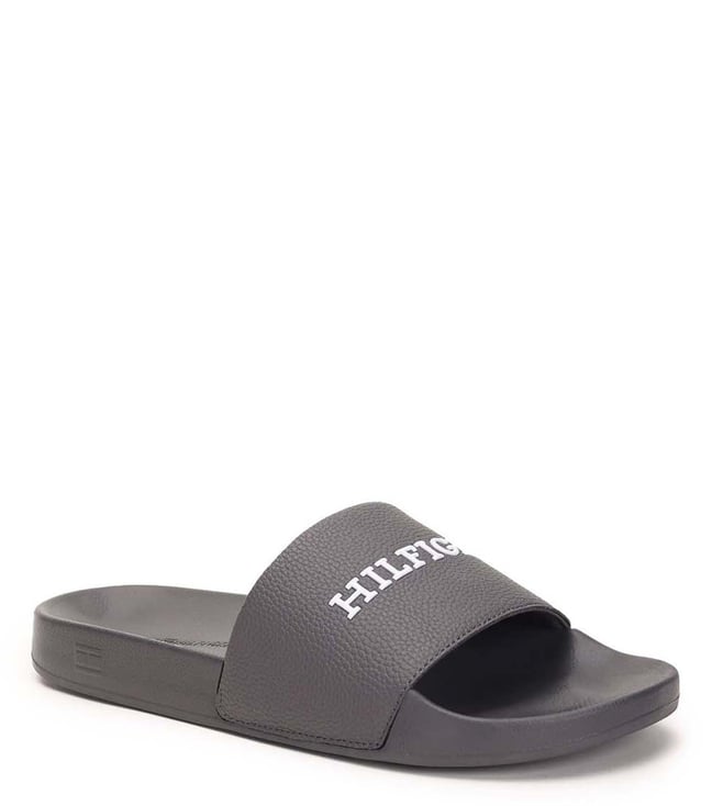 Buy True Religion Black Buddha Logo Slide Sandals for Men Online