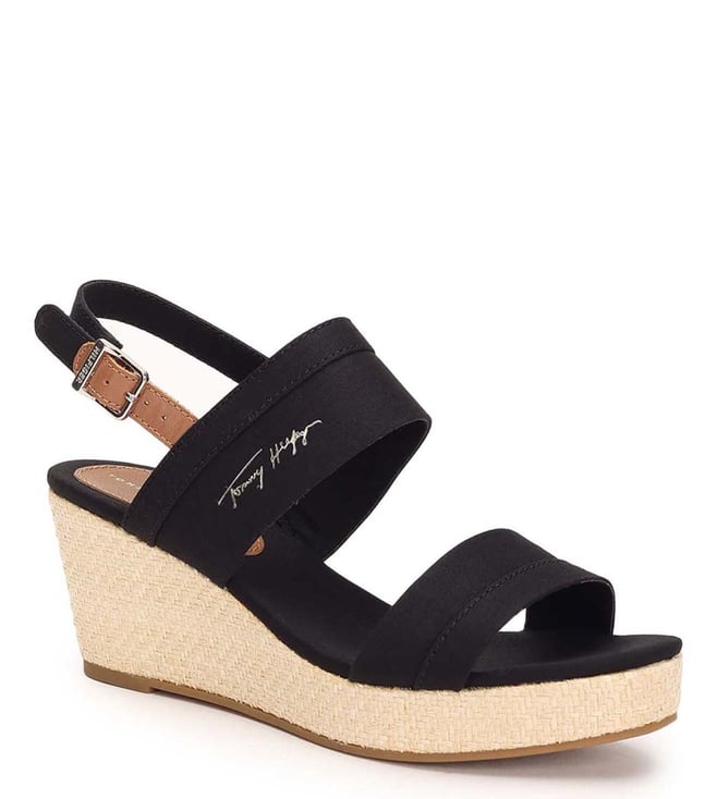 Tommy hilfiger best sale black wedge sandals