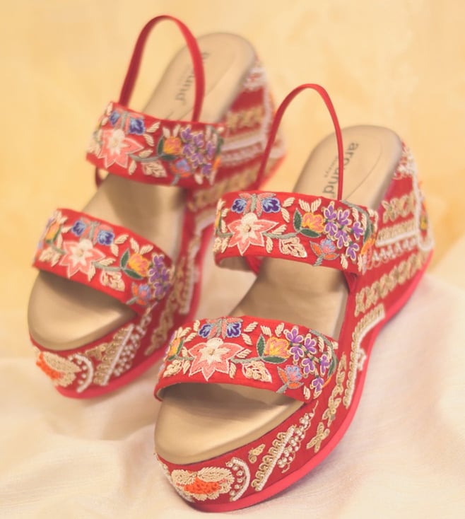 red colour bridal sandal design | दुल्हन सैंडल डिज़ाइन - YouTube