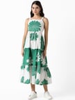bombay paisley green dress Buy Bombay Paisley Green Floral Printed A-Line Cotton-Blend Dress from Westside