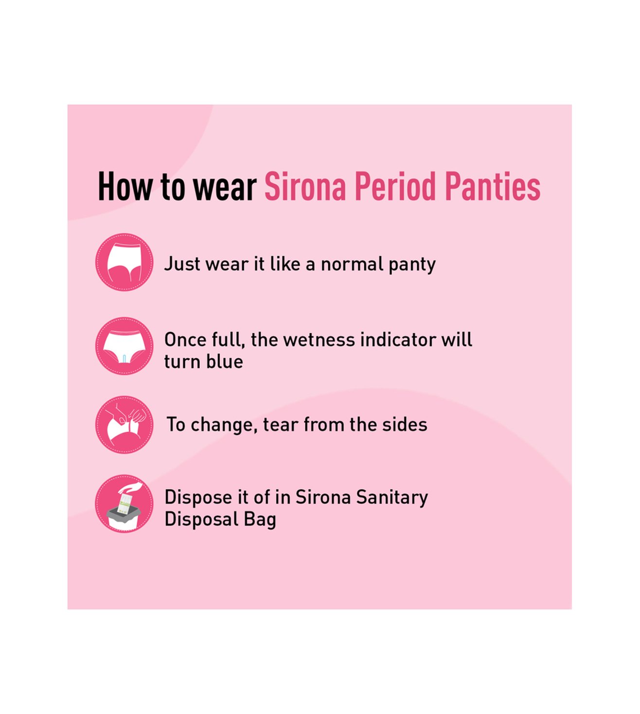 Buy Sirona Disposable Period Panties for Women (S-M) - Pack of 5