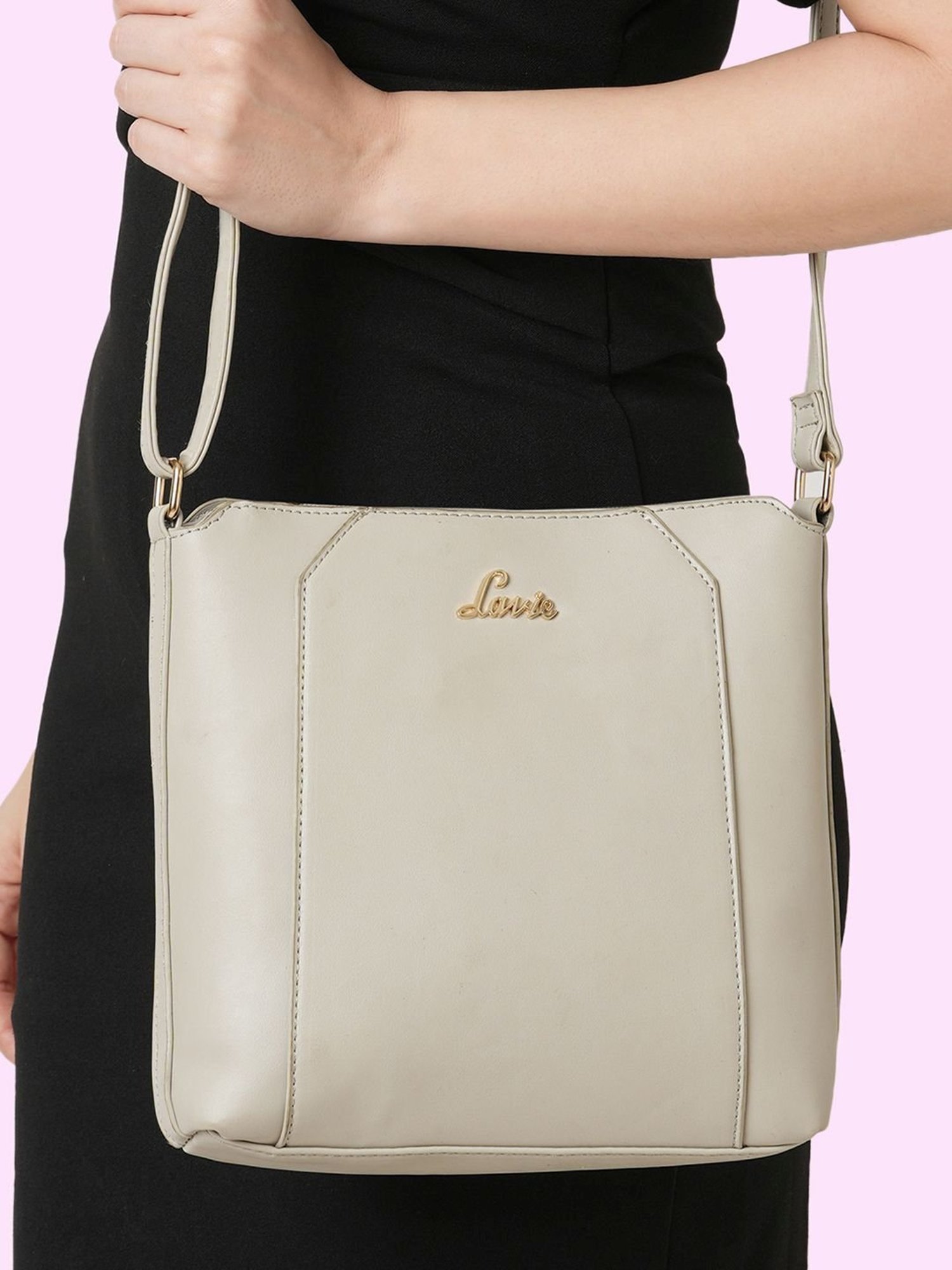 Buy Lavie Light Grey Solid Sling Bag For Women At Best Price