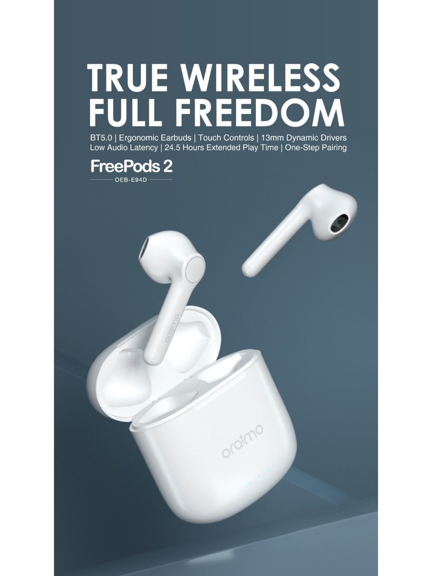 Buy Oraimo E94D True Wireless EarPods with Mic White Online At