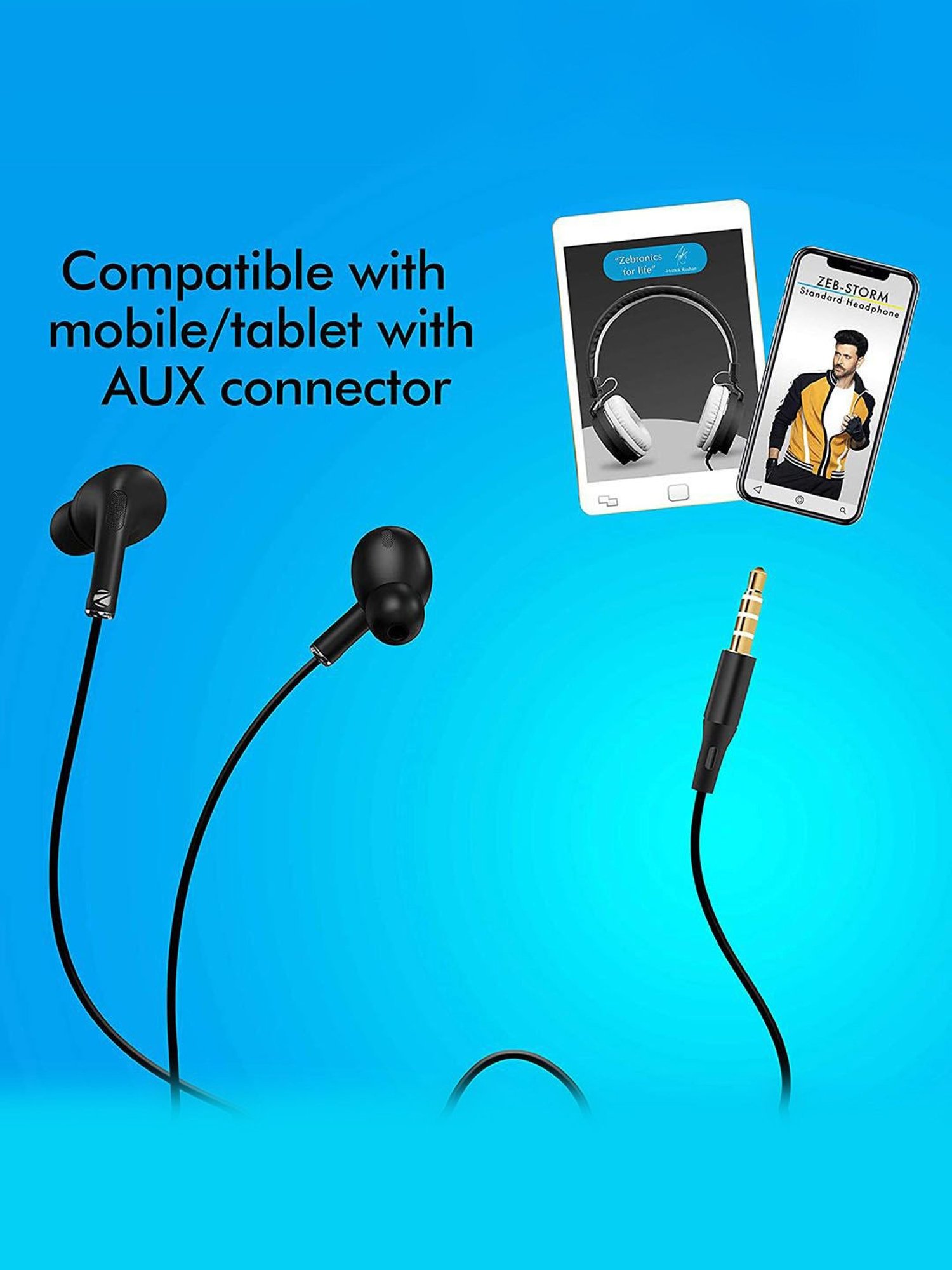 Buy Zebronics Zeb Tulip Wired Earphone with Mic Black Online At