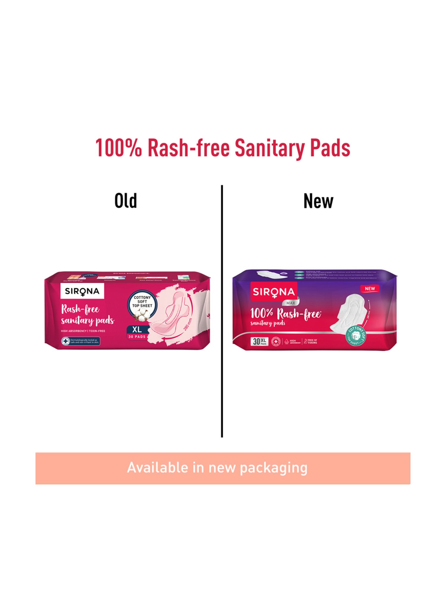 Sirona Cottony Soft Rash Free Sanitary Pads for Women - Pack of 30 (XL  Size)