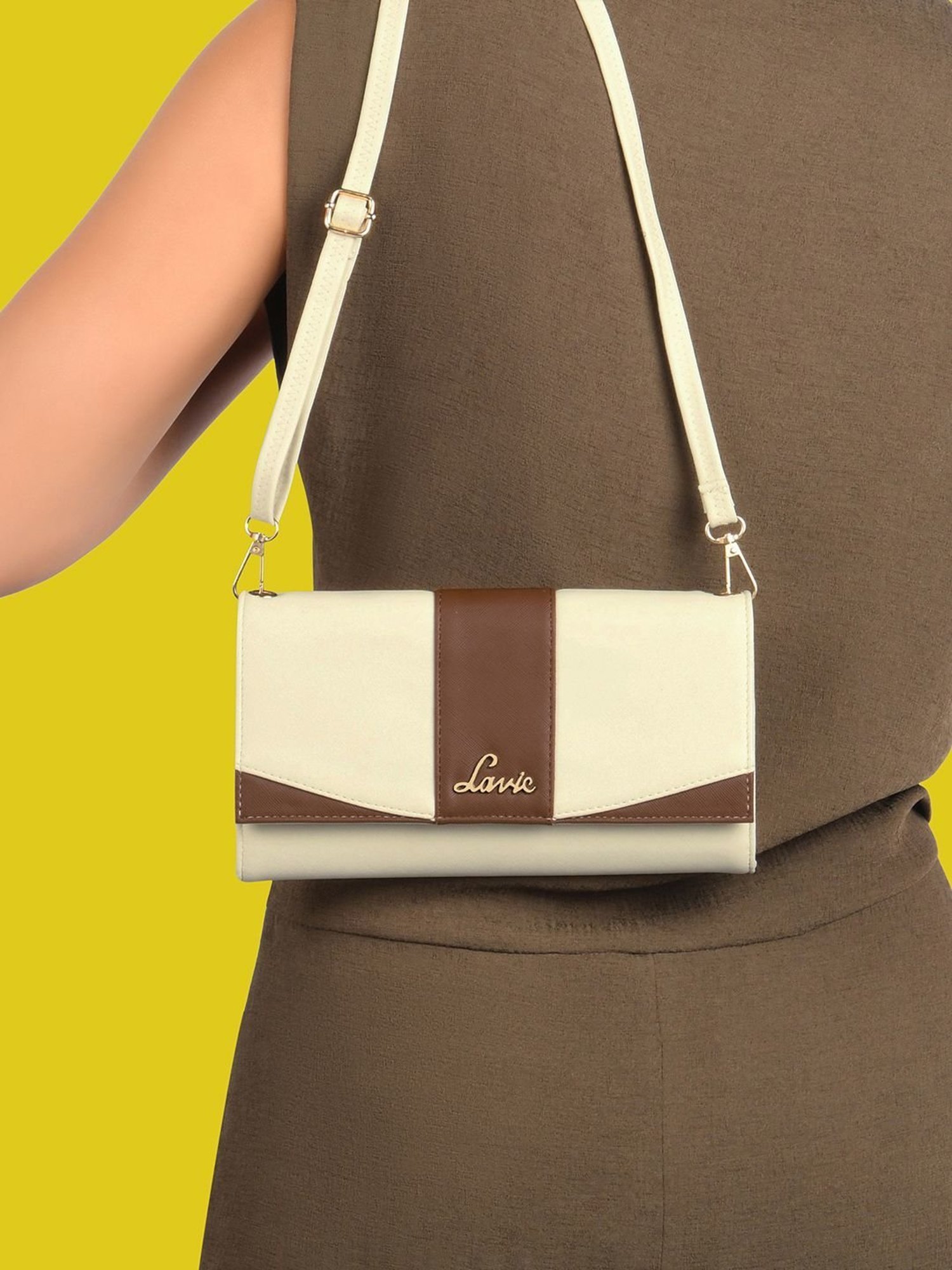 Buy Lavie White Solid Small Sling Handbag Online At Best Price