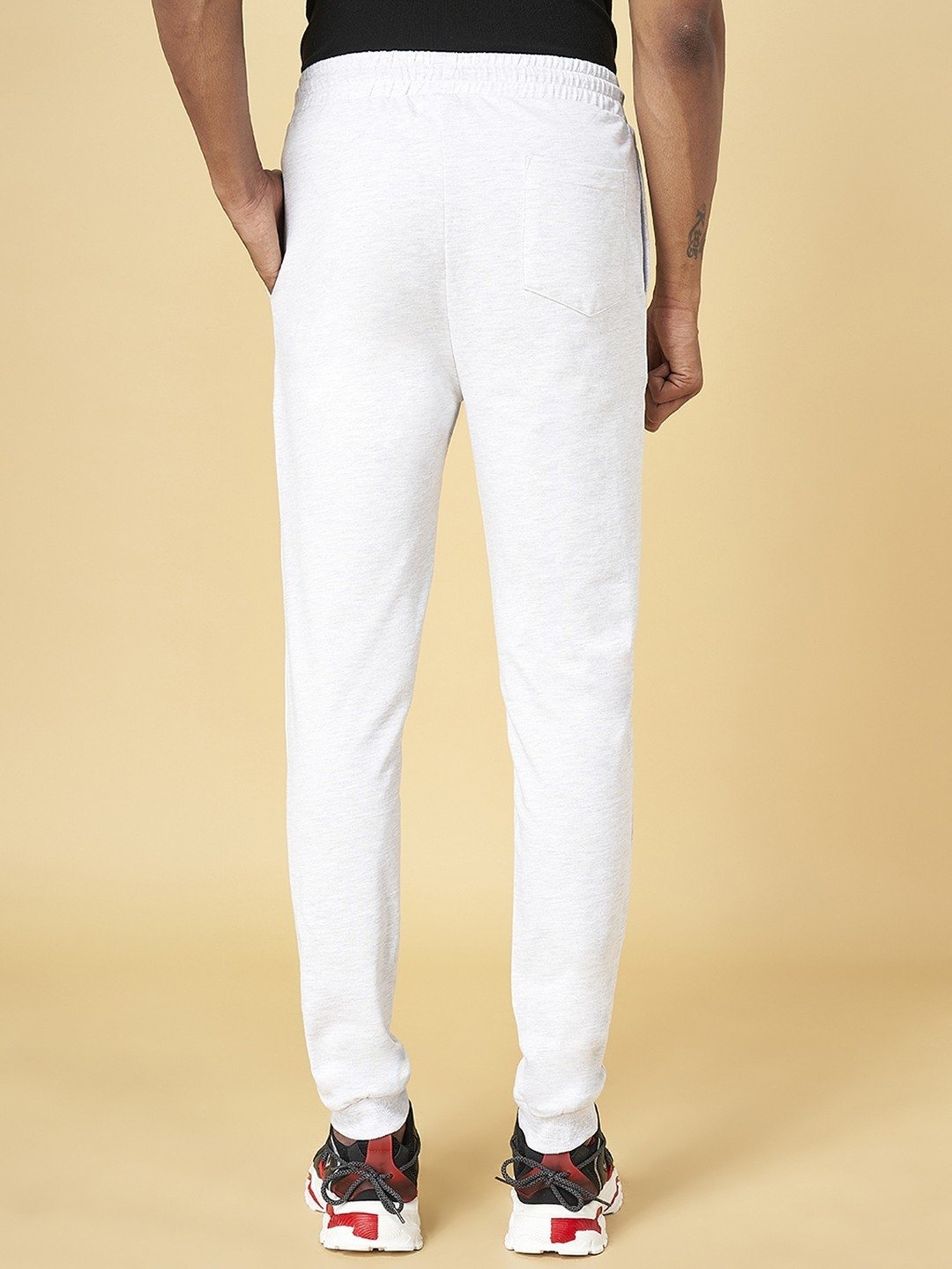 Buy Ajile by Pantaloons Grey Melange Slim Fit Printed Joggers for Mens  Online @ Tata CLiQ
