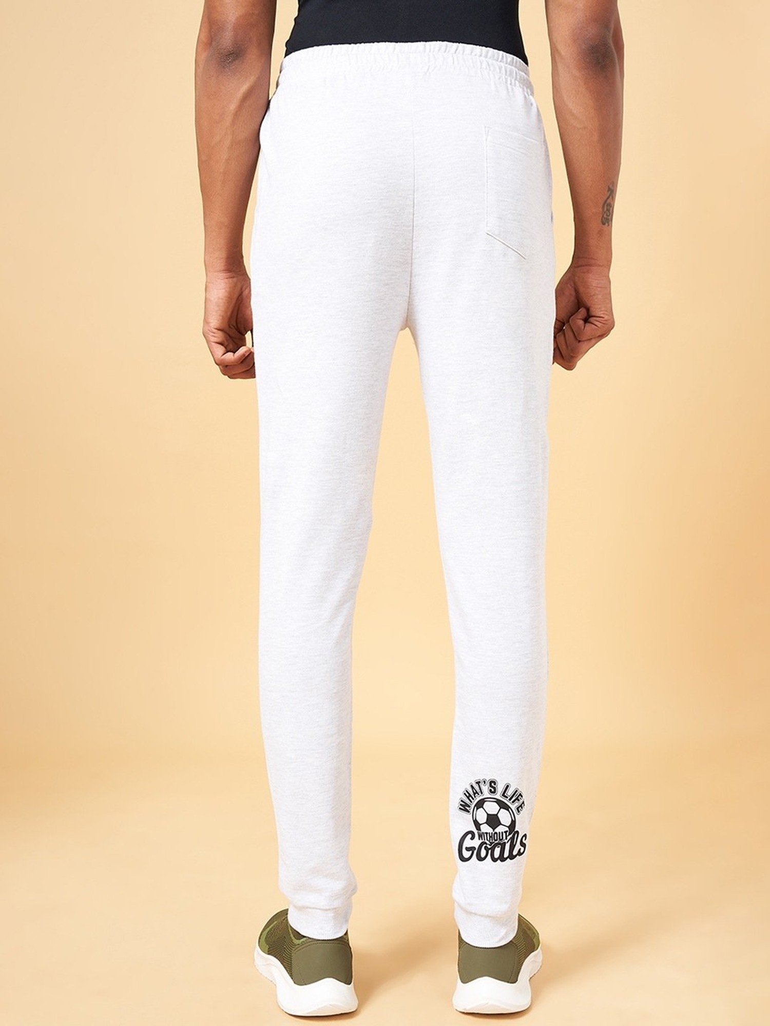 Buy Ajile by Pantaloons Grey Melange Slim Fit Printed Joggers for Mens  Online @ Tata CLiQ