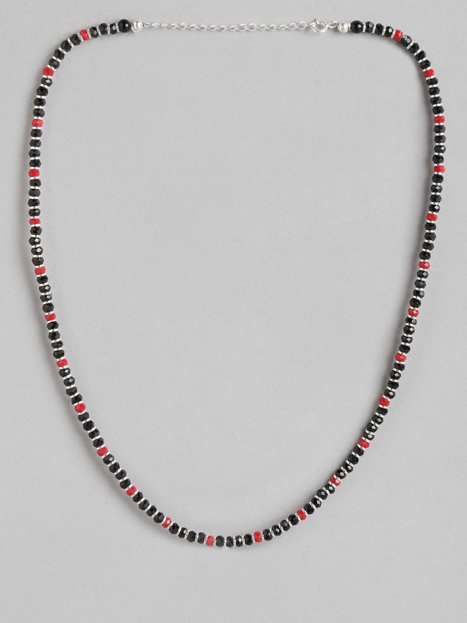 Contemporary Red And Black Colour Choker Necklace Set