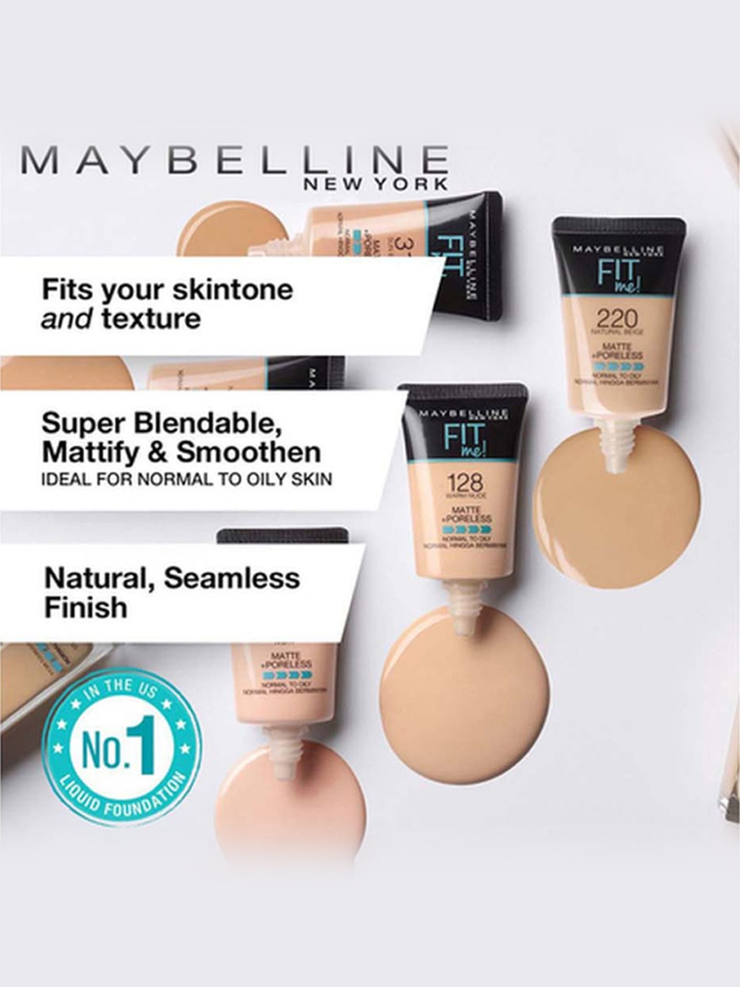 Buy Maybelline New York Liquid Foundation Natural Beige 220 - 30 ml Online  At Best Price @ Tata CLiQ