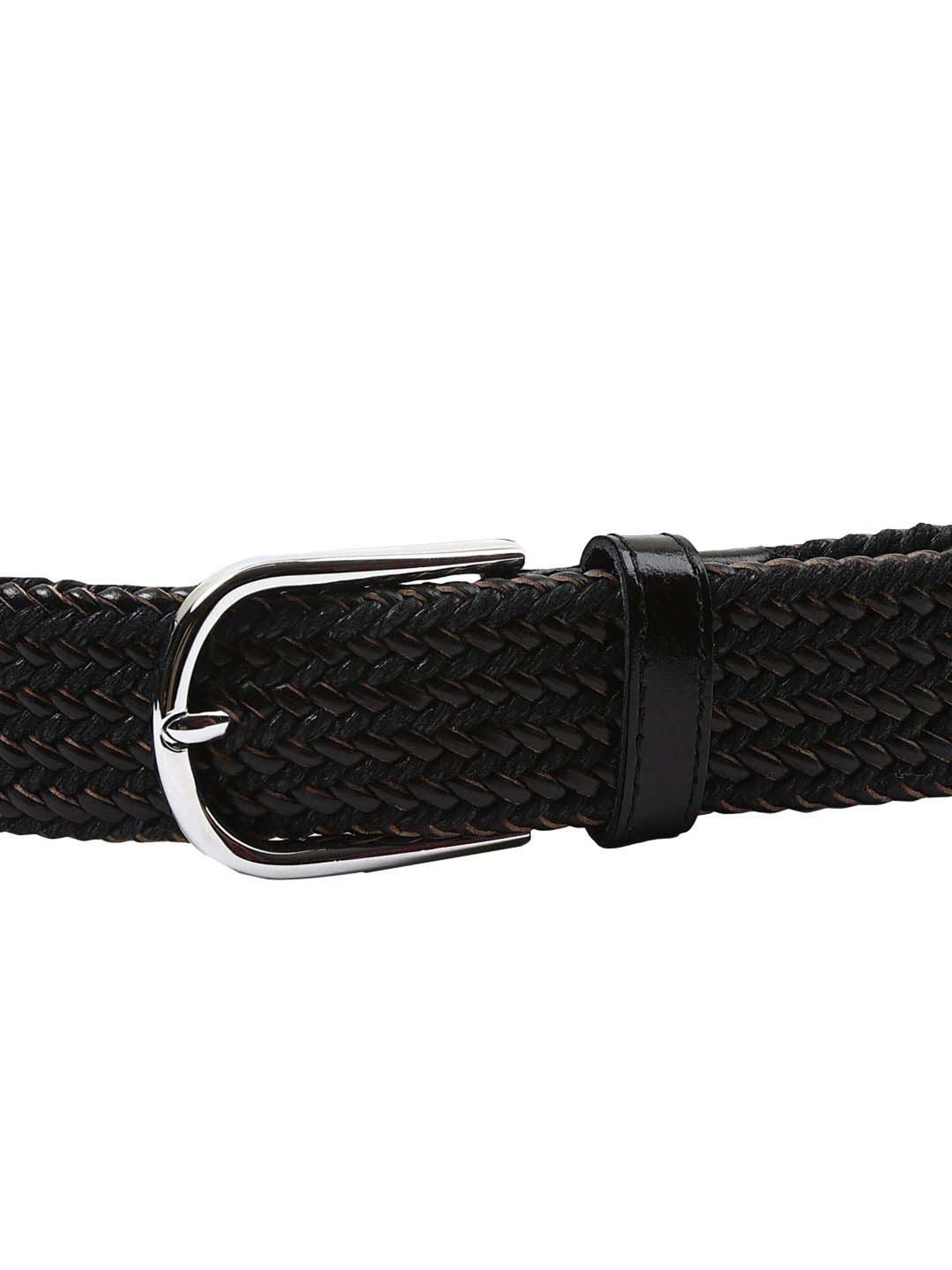 Bulchee Men's Collection, Genuine Leather Braided Belt in Black