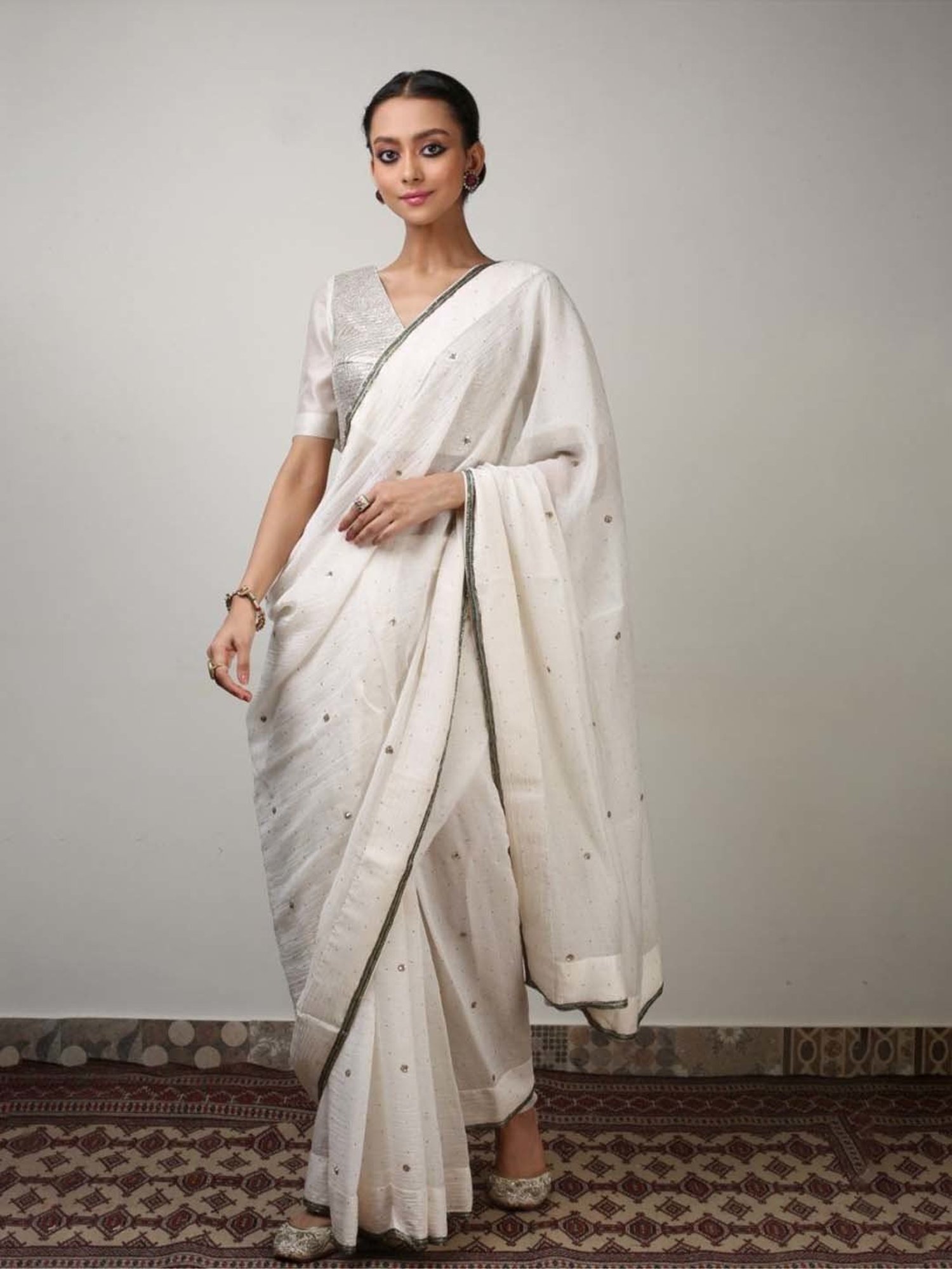 Cotton Sari Petticoat, Beautiful White Color Women Cotton