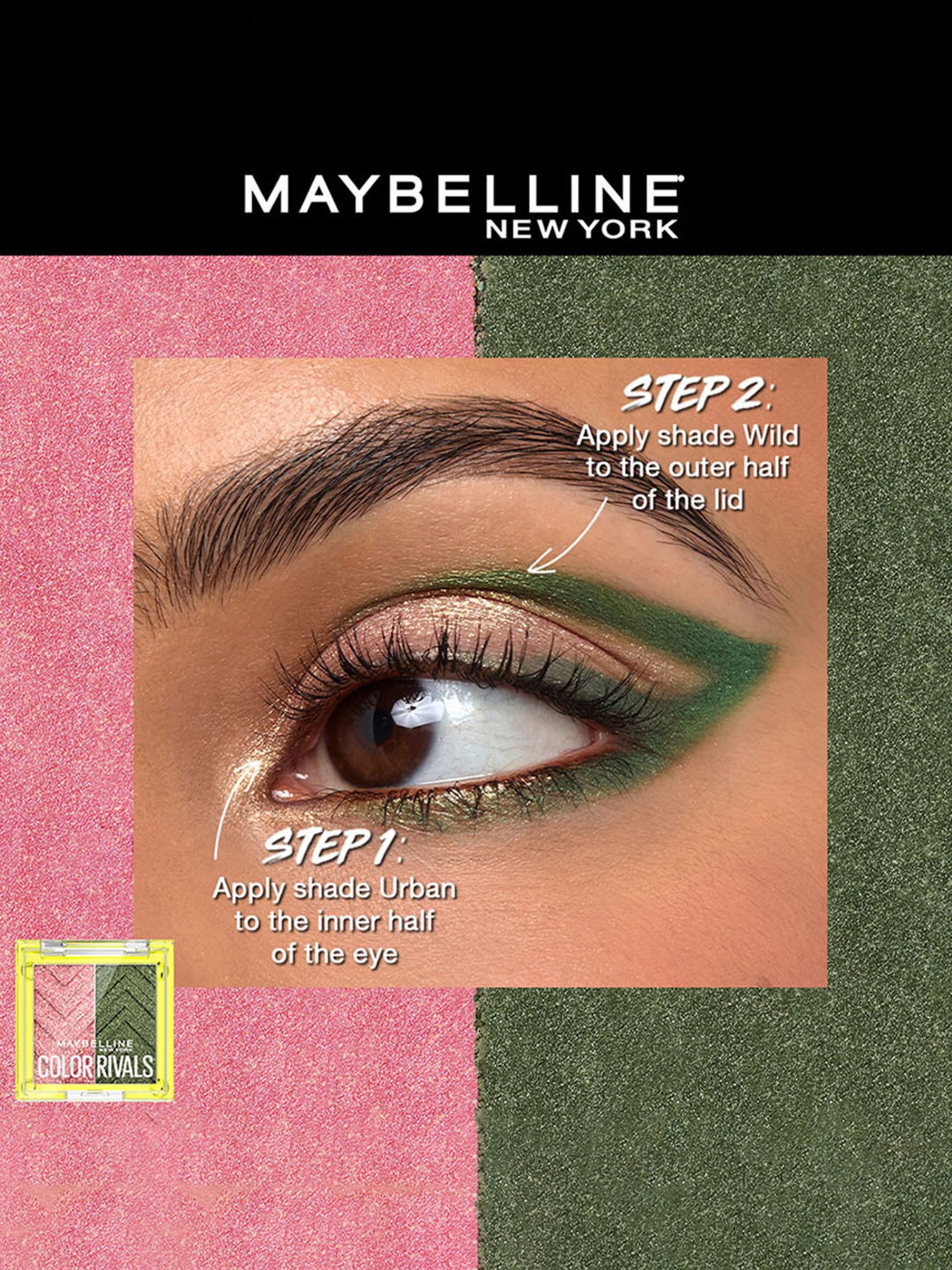 Maybelline New York Color Rivals Duo Eyeshadow Palette Urban x Wild - 3 gm