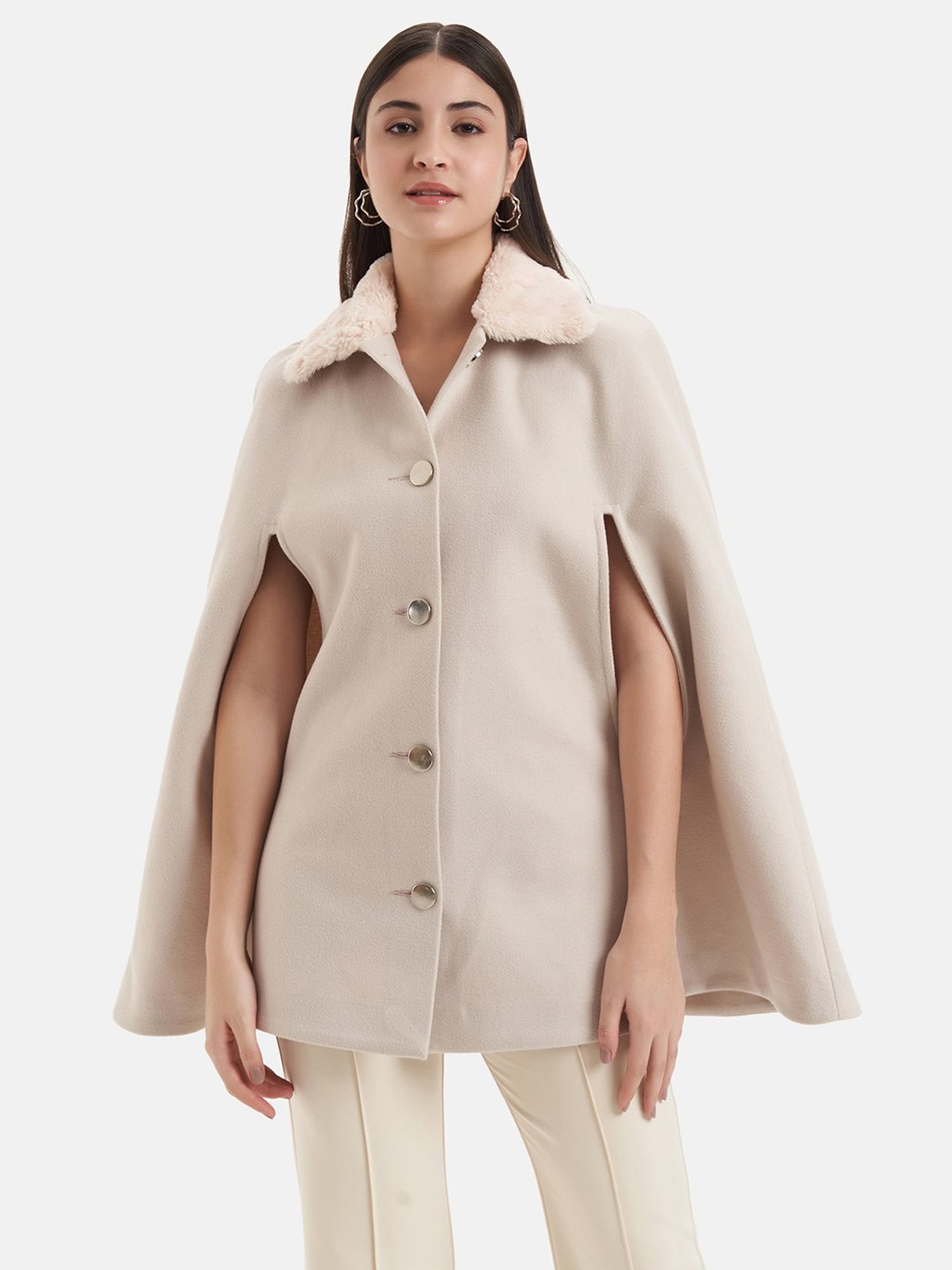 Kazo Beige Wool Cape