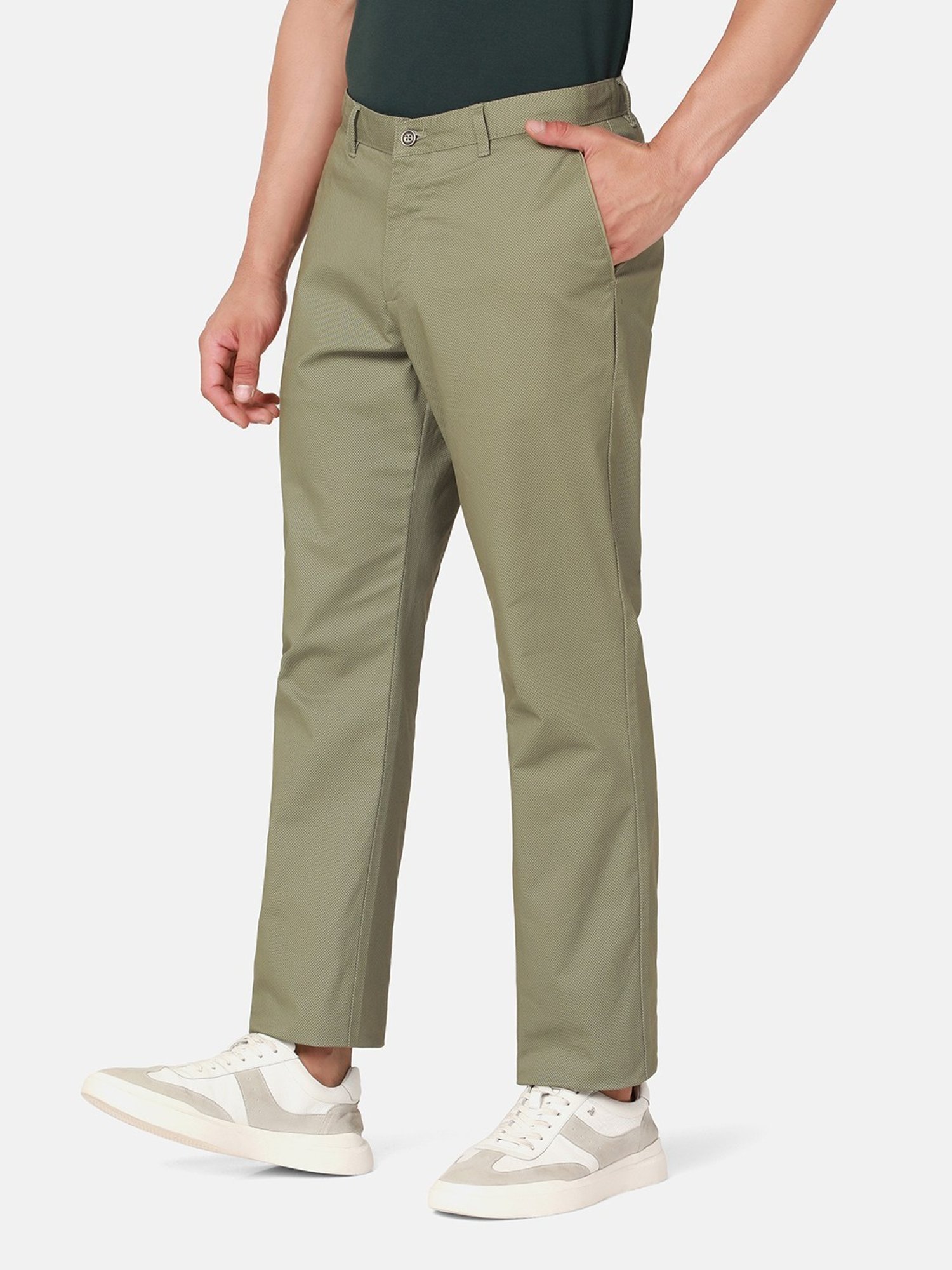 Slim Comfort B-95 Formal Khaki Solid Trouser - Seam