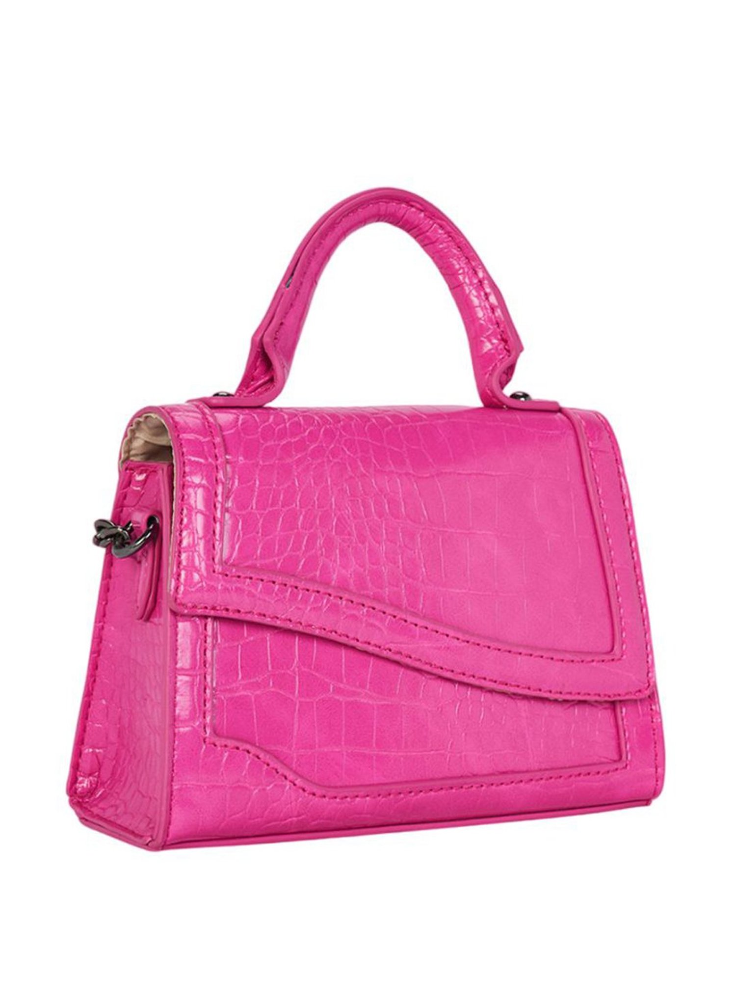 Buy Forever Glam by Pantaloons Pink Textured Medium Handbag Online At Best  Price @ Tata CLiQ