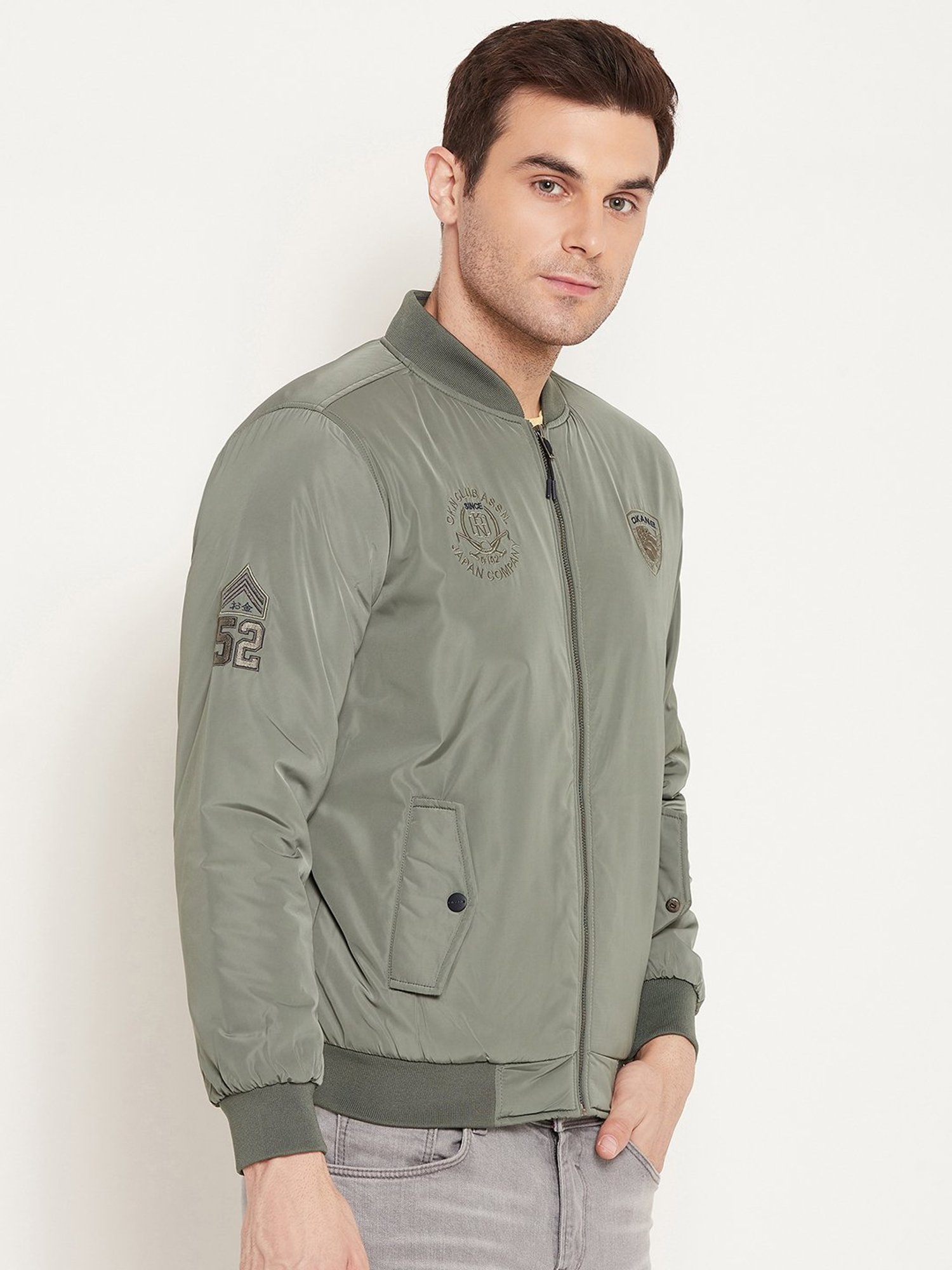 Oversized bomber jacket with pockets - Green | Guts & Gusto
