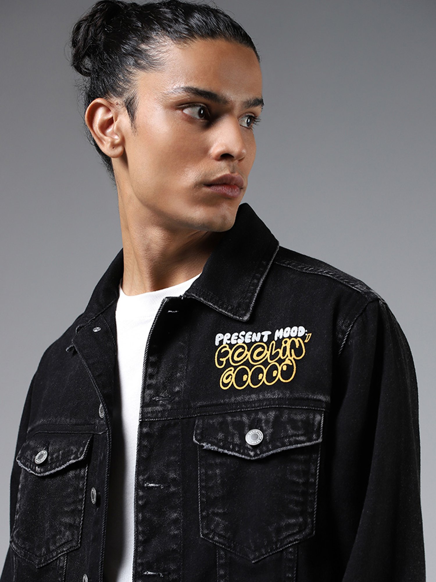 Black Denim Jacket 224-110-031 |GulAhmed