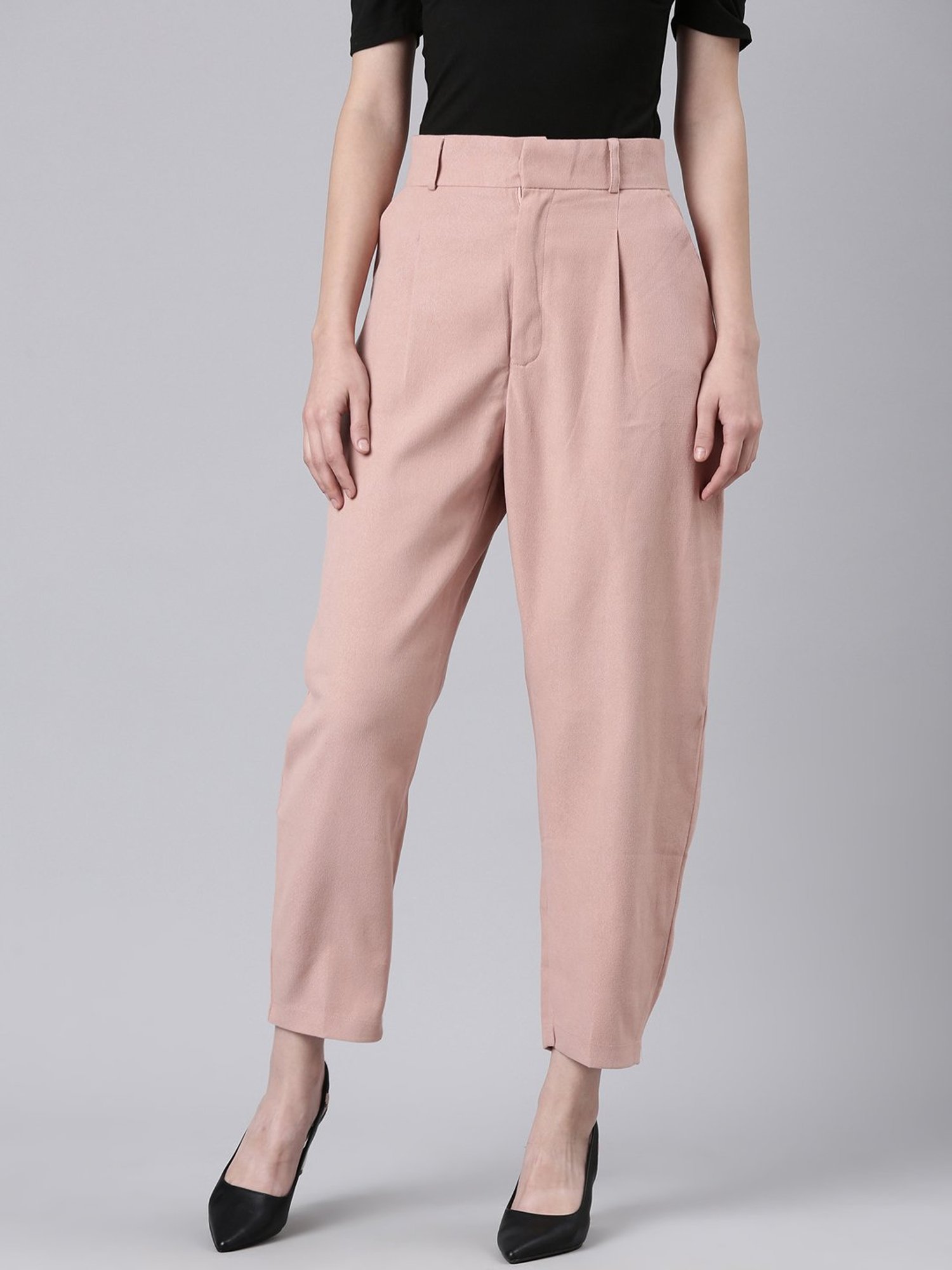 【PORTERNA】Coco Peach Trousers Sport Trouser in Rose Garment Dyed Stretch Silkochino | Shop