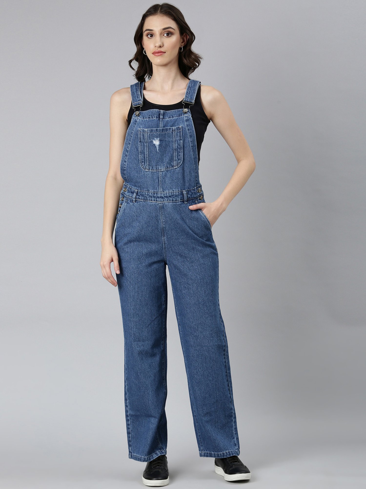 SHOWOFFFF Blue Denim Maxi Dungaree